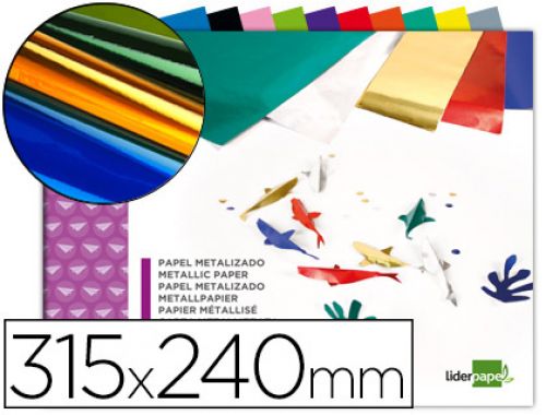 Bloco trabalhos manuais liderpapel papel metalizado 240x315 mm 10 folhas cores sortidas , Liderpapel , 75127 , 8423473751279